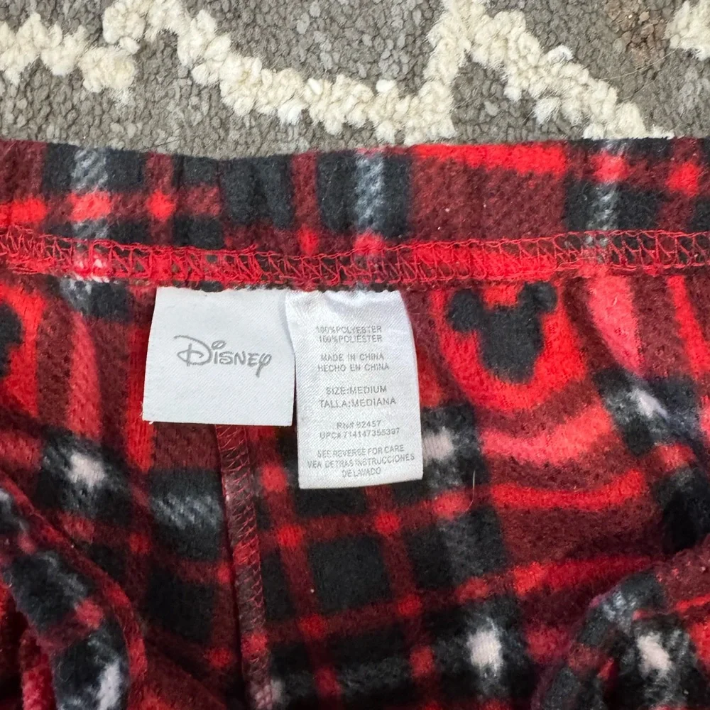 Disney Mickey Mouse Checkered Pajama Pants Women’s Size Medium Red‎ Black - Picture 2 of 4
